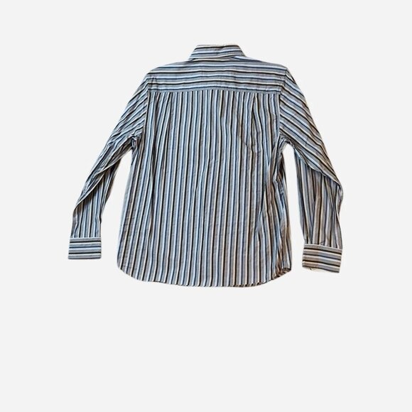 Tommy Bahama Shirt Pinstriped Long Sleeve Button Up 100% Cotton Mens Medium - Picture 7 of 10